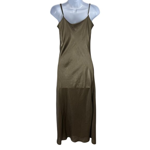 All Saints Hadley Slip Dress Metallic Gold Size 2 READ Column Midi Party - Picture 4 of 13